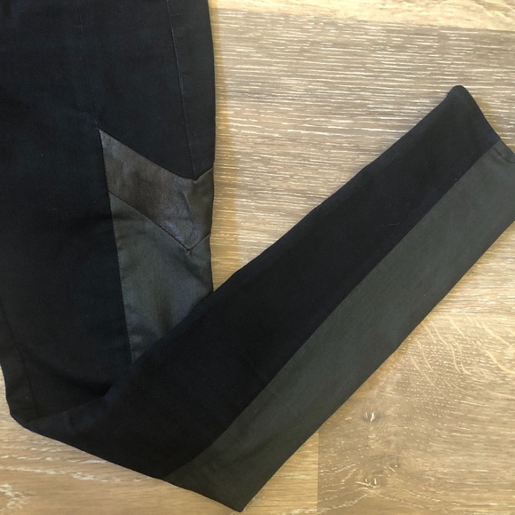 🎉2xHP🎉 Rag & Bone Midnight Leather Trim Skinny Jeans - Picture 6 of 13